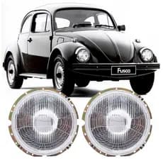 Par Farol Fusca Kombi 1974 a 1996 Lente De Vidro Carcaça De Ferro