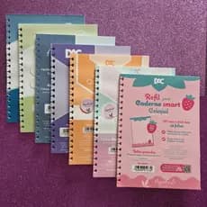 Refil para caderno Smart colegial folha colorida com linhas brancas Hello ou folha branca um ou dois refis em promoção