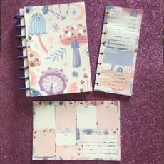 Kit caderno de disco com planner semanal e lista de tarefas