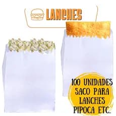 SACO MONOLUCIDO 100un BRANCO 20x13x4 lateral, PASTEL, LANCHES DELIVERY - VIAGEM 1