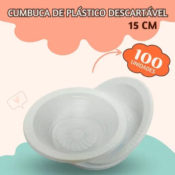 100 UN CUMBUCA 15CM, PLASTICO CRISTALCOPO, PRATINHO FUNDO, SOBREMESA, SORVETE