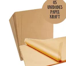 5 FOLHAS 66X96CM PAPEL KRAFT NATURAL PARA EMBALAGENS, ARTESANATO