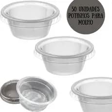 50 UNIDADES POTINHO 70ml PARA MAIONESE TEMPERADA DELIVERY RESTAURANTES 3 CM