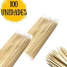 100 PALITO ESPETO 15 CM 2.5MM PARA ROBATAS, PETISCOS, LANCHES SEKI