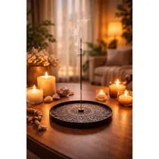 Incensário Mandala Redondo Decorativo | Porta Incenso Boho Zen Minimalista Aromaterapia