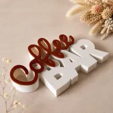Placa Decorativa Coffee Bar – Letreiro para Cantinho do Café | Decoração Moderna para Cozinha