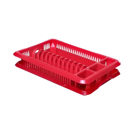 Escorredor para Pratos de Plástico com Bandeja New Plastic 42x29x8,5cm