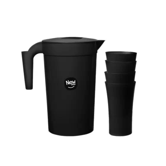 Conjunto Jarra com 4 Copos em Plástico New Plastic