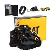 Kit Bota Masculina Caterpillar + Cinto + Carteira+ Relógio
