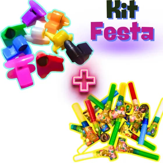 KIT FESTA LEMBRANCINHAS DE ANIVERSARIO 50 LINGUA DE SOGRA + 50 APITO JUIZ
