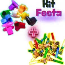 KIT FESTA LEMBRANCINHAS DE ANIVERSARIO 50 LINGUA DE SOGRA + 50 APITO JUIZ