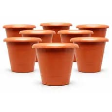 Kit com 5 vasos de plástico para plantas 12 litros - Reforçado- Redondo - Terracota Alta qualidade