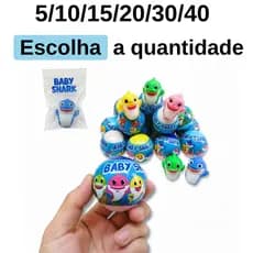 KIT 10/15/20/30  Baby Shark DEDOCHE CAPSULA SUPRESA envelopado 5,5cm,2,5 POLEGADAS LEMBRANCINHA ANIVERSARIO