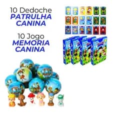 10 Jogo MEMORIA CANINA  + 10 Dedoche PATRULHA CANINA Lacrado Lembrancinha PRENDA
