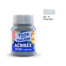 Tinta para Tecido Fosca 37ml Cinza Claro 627 Acrilex