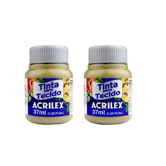 02 Unidades TINTA DE TECIDO ACRILEX 37 ML 986 CAQUI