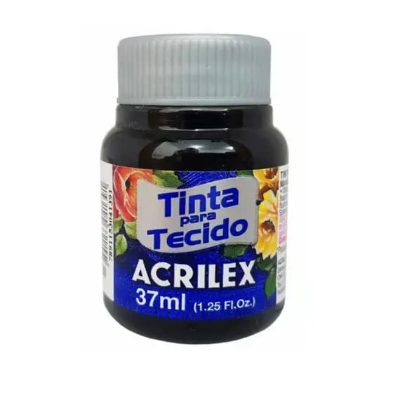 02 Unidades Tinta para Tecido 37ml 520 Preto Acrilex