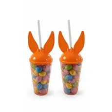 Kit 20 Copos Decorativos Cristal 500ml com Tampa Coelho para Festas Aniversários e Mesas Temáticas