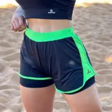 Short Duplo Feminino Academia MKS | Não Sobe + Zero Transparência + Conforto e Segurança no Treino