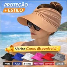 Viseira Feminina Turbante Moda Praia Piscina Dois Em Um Proteção Solar UV
