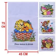 Kit 10 Panos De Prato Grande 45x75 De Cozinha Estampado Algodão Bainha Pano de Copa