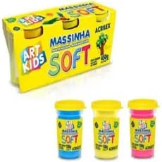 Massinha Modelar Soft com 3 Potes Acrilex
