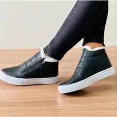 Tênis Bota Feminina Cano Médio Forrado Conforto e Estilo   BOT