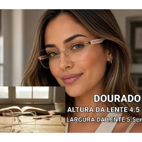 Armação Balgriff Parafusada Feminina Sem aro Para Colocar Grau Receituario