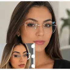 Armação Feminino  Parafusada Balgriff Metal Óculos Para Colocar Grau De leitura ou Descanso Com Brilho