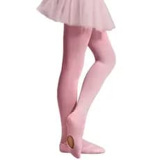 Meia calça em suplex com pé reversível para ballet infantil e adulto - rosa Daniela
