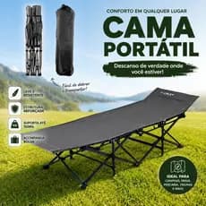 Cama Camping Dobrável Com Bolsa Ideal Para Viagens E Trilhas