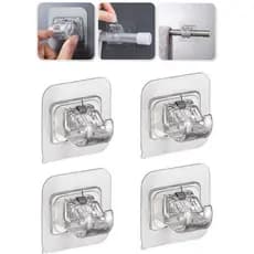 Kit  2 I 4 I 6 I 8 Ganchos Adesivos para Varão de Cortina Suporte Sem Furos na Parede