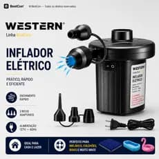 bomba de ar elétrica portátil colchao boia piscina 127v / 220v 10A Infla e Desinfla
