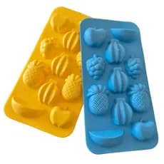 Kit Com 2 Formas Em Silicone Para Gelo Frutas Gelatinas