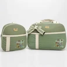 Kit Bolsa Maternidade Safari 2 Peças Bolsa G Mochila Termica Impermeavel Luender Baby