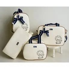 Kit Bolsas Maternidade 4 Peças Leâozinho Impermeavel Grande Completo Mamãe Bebê Luender Baby