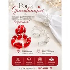 Porta Guardanapo De coração -kit 6 unidades