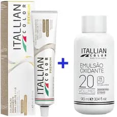 Kit Coloração Itallian Color Premium 60g (Cores a Escolher) +  Emulsão Oxidante Oxi 20vol x 90ml.