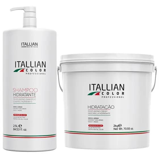 KIT SHAMPOO DE 2,5 LTS E HIDRATAÇÃO 2 KG ITALLIAN COLOR