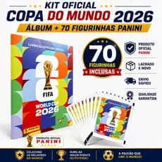 Álbum Copa do Mundo 2026 Oficial Panini Capa Mole-Kit Álbum Copa 2026 Oficial + 70 Figurinhas Panini
