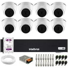 kit CFTV Intelbras c/8 Câmeras  , 3 VHD1220 D mic + 5 Câmeras VHL 1220D G9 + Hd 1Tb