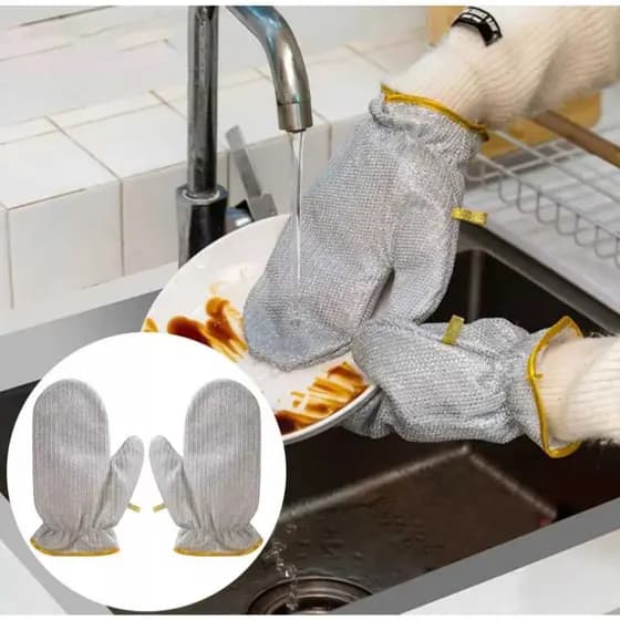Kit 5 Unidades de Luvas Lava Louça e Para forno, De Aço, fácil Limpeza Isolamento Térmico À Prova D'água