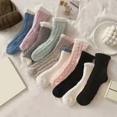 6 Par Meias De Lã Felpuda Grossa Para Frio Quente Adulto Masculinas e Femininas Meias De Chão De Outono