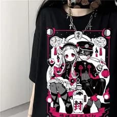 Camisetas Femininas manga curta unissex com estampa anime gótico Punk Vogue