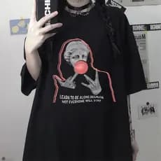 Camiseta Casual Feminina Estampa De Goma De Bolha