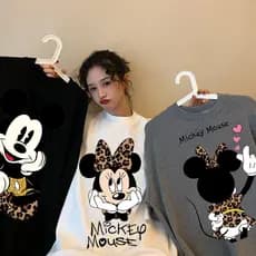 Disney Mickey Blusas Anime Y2k Plus Tamanho Mulher Roupas Gráficas Kawaii Harajuku Camisetas De Grande Femininas