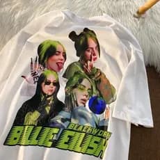 Camiseta Unissex Estampa rapper Billie Eilish hip hop