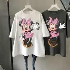 Disney 90s Moda Feminina Desenho Animado Mickey Minnie Vintage Summer kawaii top Feminino Ulzzang Camiseta Com Mangas Curtas y2k