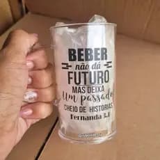 FRENTE E VERSO Canecas PERSONALIZADAS Transparentes 300ml Impressão direta