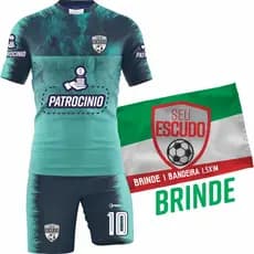 Jogo De Camisas + calção Uniforme Futebol 15 Peças Personalizado Patrocínio Nome Escudo